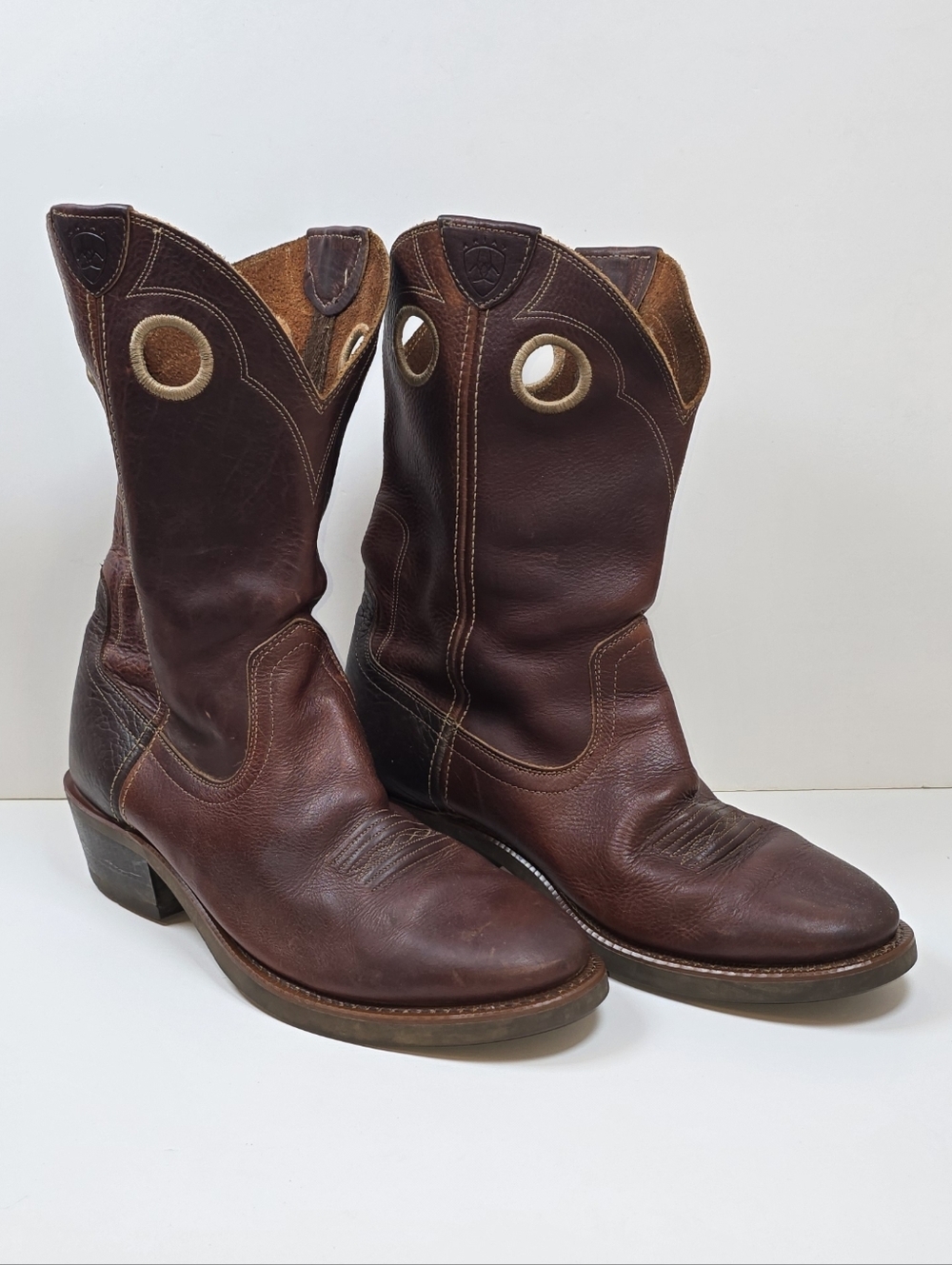 Ariat Heritage Roughstock Western Oiled Leather Pull On Cowboy Boots Men's Sz 13